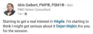 Idris Galbert, Product Owner, shares her success story with Agile and Scrum Masterclass