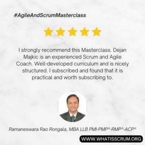 Image featuring Amaneswara Rao Rongala's strong recommendation for the Masterclass and praising Dejan Majkic's expertise